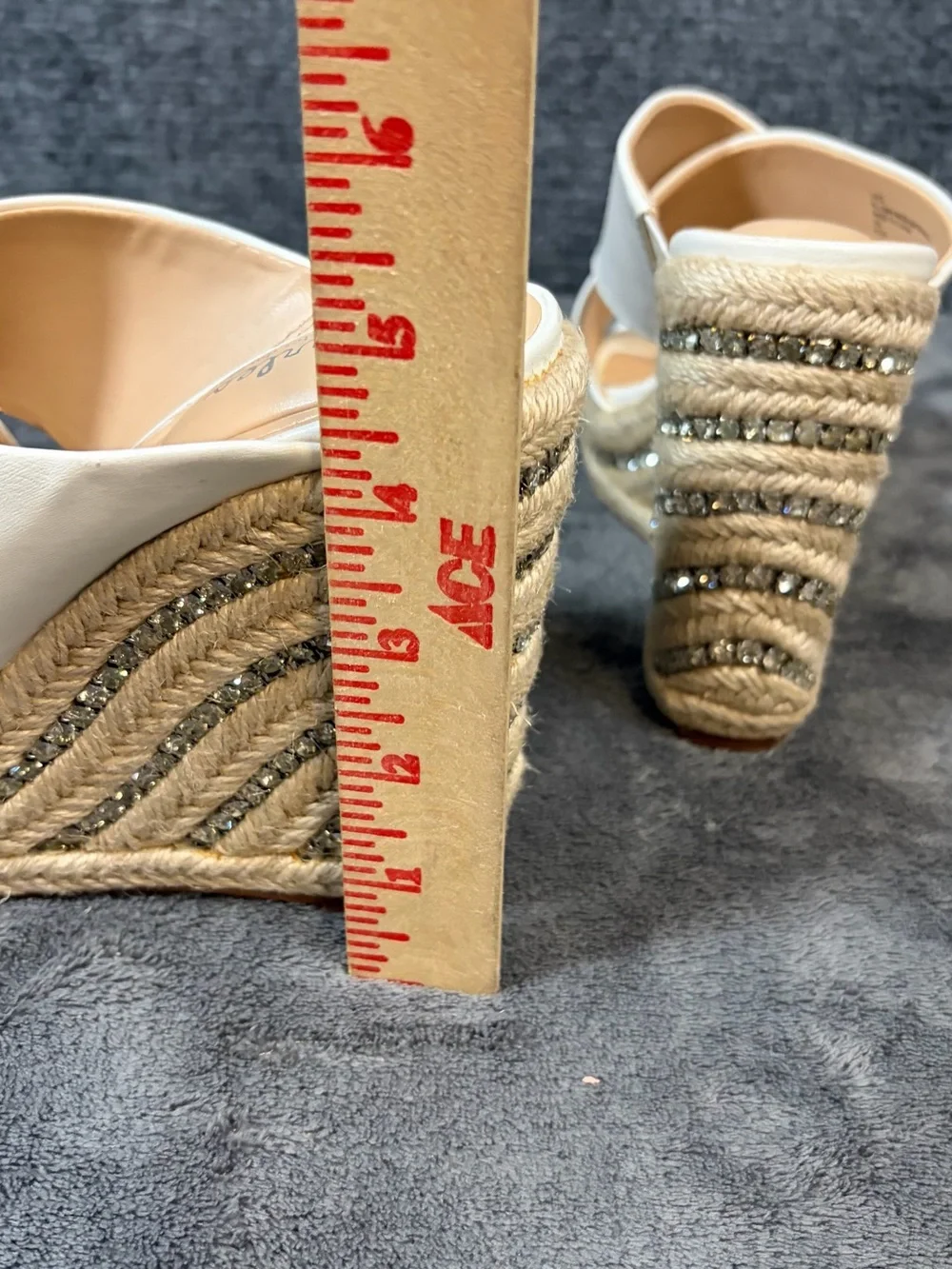 Charles By Charles David White Cross-Strap Espadrille Wedge Mules